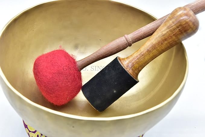 10" Large Master Healing Hand hammered Tibetan Singing Bowl - Great for Meditation, Yoga, Sound Bath, Mindfulness, Relaxation - Cushion, Wooden Mallet & Drumstick Included - Bloomnest