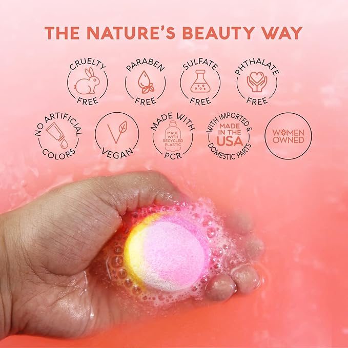 Nature's Beauty Orange Ginger Detox Bath Bomb Gift Set Multi-Pack - Luxury Fizzy Spa Bomb w/Citrus + Woodsy Patchouli Scent Made with Coconut Oil & Witch Hazel, 17.5 oz | 10 ct ea (2 Pack) - Bloomnest