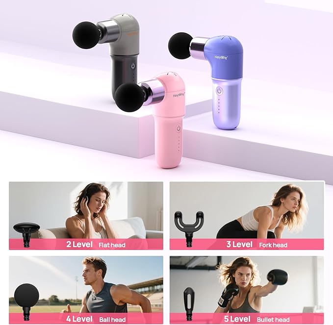 Super Mini Massage Gun, Deep Tissues Percussion Muscle Massager, Compact Sports Travel Massage Gun, Portable Massager Gun for Gifts for her him, Pink - Bloomnest