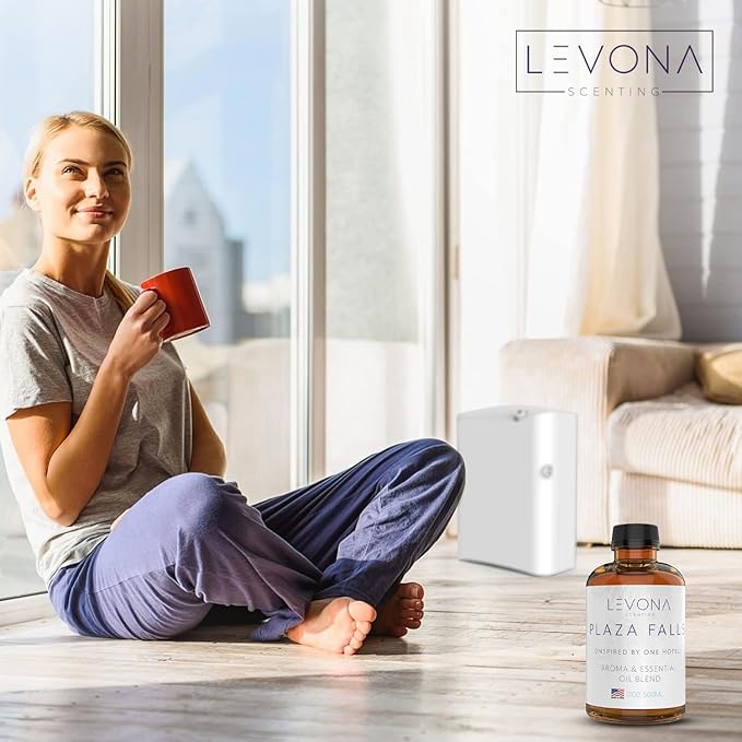 Levona Scent Essential Oil - Fresh Aroma for Home, Office, Hotel & Spa, Perfect in Humidifiers and Diffusers, Luxury Fragrance, with Cucumber Water, Orange, Melon Notes - 500ml/ 17 fl oz, Plaza Falls - Bloomnest