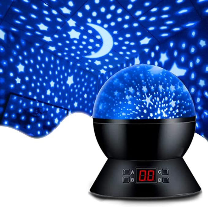 Star Projector Night Lights for Kids with Timer, Toys for 2-5-14 Year Old Boys Room Lights for Kids Glow in The Dark Stars Moon for Child Sleep Peacefully, Birthday Gifts for Boys-Black - Bloomnest