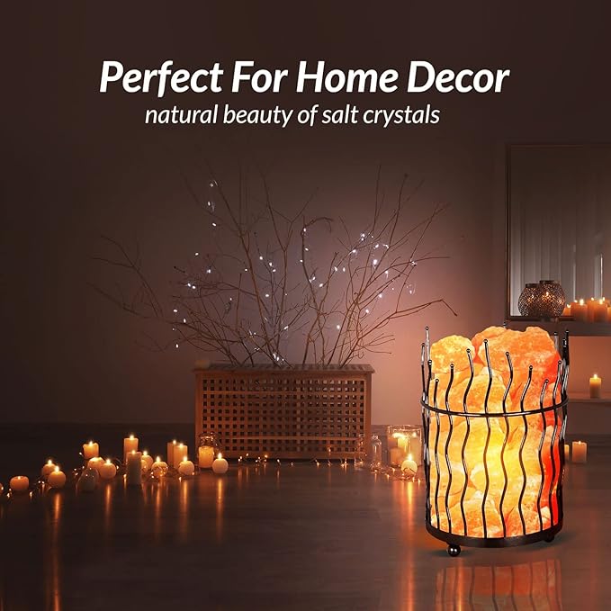 Himalayan Glow Salt Lamp - Multi-color USB Himalayan Salt Lamp with Dimmer Control | LED Bulb | Plastic Base | Amber Glow, Idle for Gift, Decor & Desk - Bloomnest