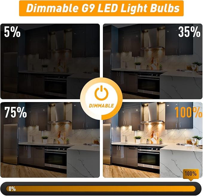 G9 LED Bulbs Dimmable 3W (T4 30W 25W 20W Halogen Bulb Equivalent), Warm White 2700K, 120V, 350LM Bi Pin or Chandelier Wall Pendant Ceiling Lamps,No Flicker 4-Pack - Bloomnest