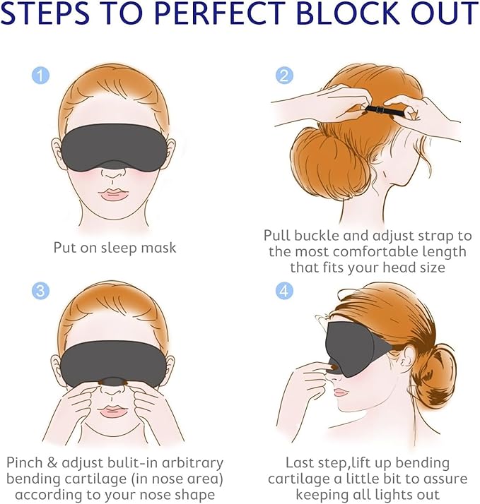 Mavogel Cotton Sleep Mask - Breathable Light Blocking Sleep Eye Mask, Soft Comfortable Night Sleeping Mask for Men Women, Eye Cover for Travel/Shift Work/Nap, Includes Travel Pouch (Cobalt Blue) - Bloomnest
