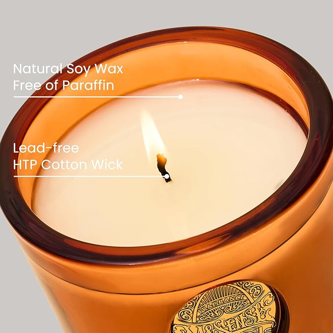 M&SENSE Natural Fresh Soy Candle | Orange Goji & Neon Orange | 9.2 oz, 50H Burn Time | Luxury Scented Candle for Relaxation, Gifting, Home Décor | Ideal for Bedroom, Office, Party Ambiance - Bloomnest