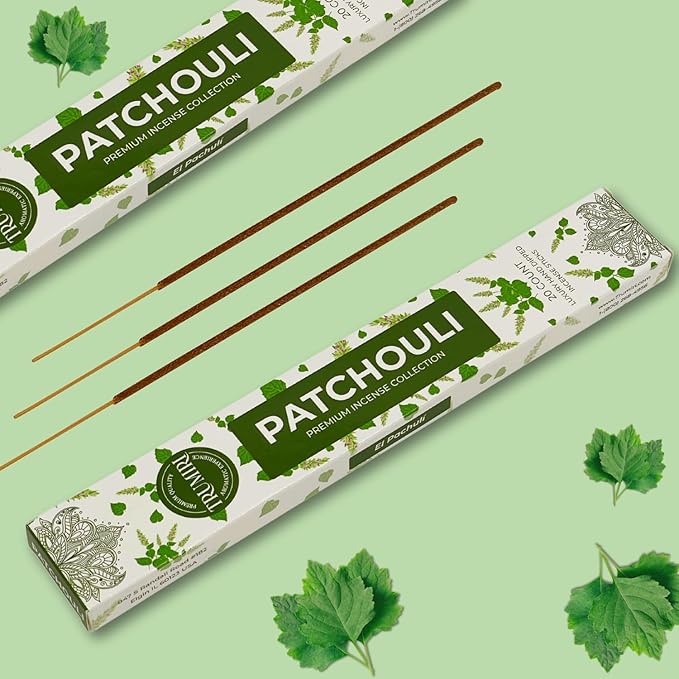 Patchouli Incense Sticks - Total 40 Insence-Sticks - Dual Pack of 20 Insense - Inciensos - Inscents - Natural Non Toxic Ingredients - Incents - Incence - Inscense - Insents TRUMIRI