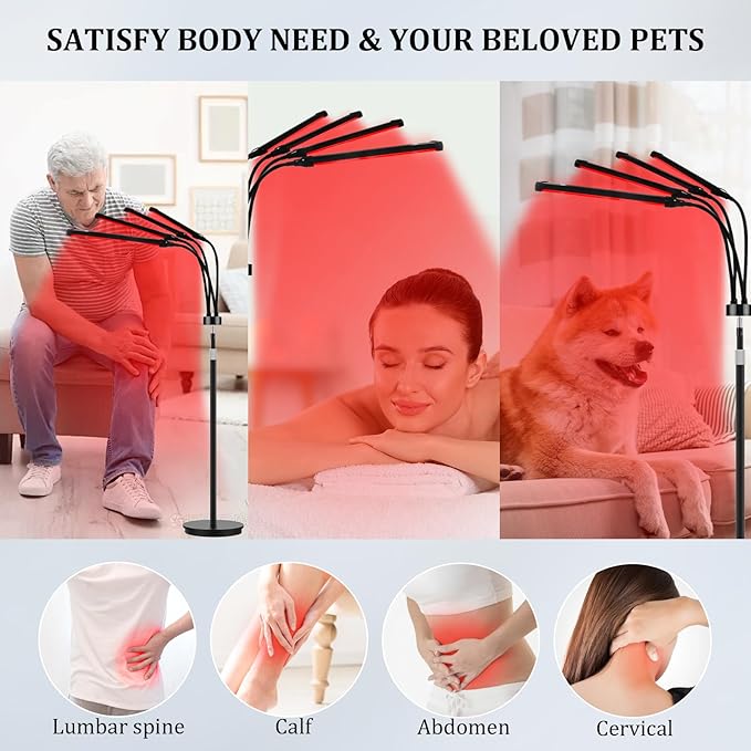 Red Light Therapy for Body,180LEDs Infrared Light Therapy 3-in-1 Chip Design, 660nm & 850nm & 940nm Near Infrared Timer Device at Home