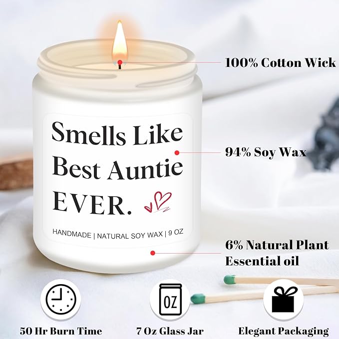 Homsolver Gifts for Aunt, Birthday Mothers Christmas Thanksgiving Gifts for Aunt, Smells Like Best Auntie Ever Scented Candles - Bloomnest