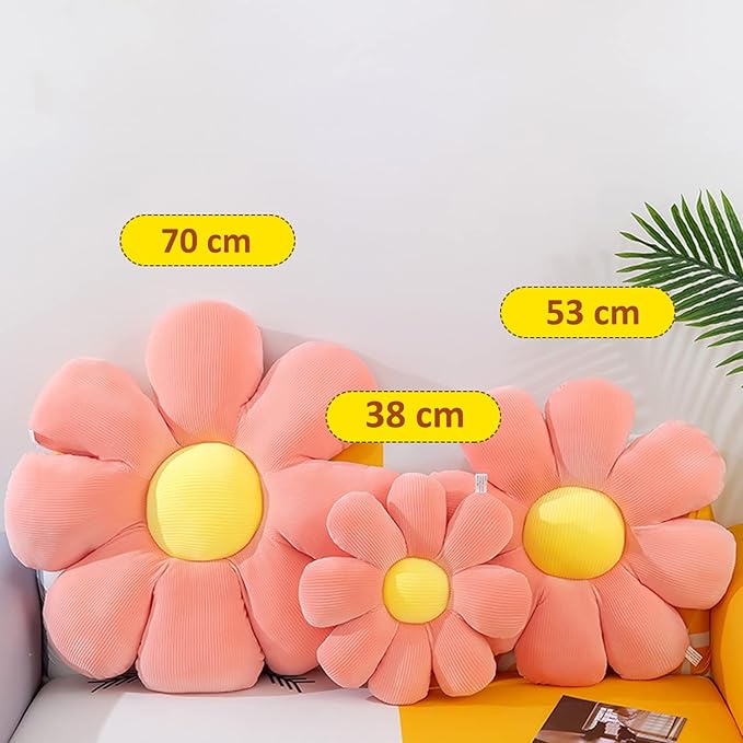 Flower Shaped Throw Pillow - Soft Seating Cushion for Bedroom, Sofa, Bed, Reading - Floor Plush Room Decor (15 inch, Pink) - Bloomnest