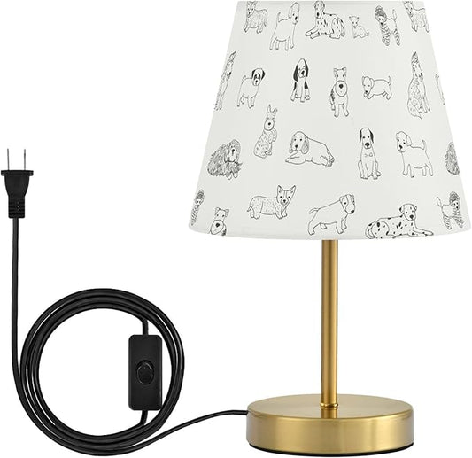 Doodle Puppy Dog Dimmable Table Lamp Night Light Bedroom Lamps for Nightstand Living Room Dorm Home Office Desk, LED Bulb Included, S - Bloomnest