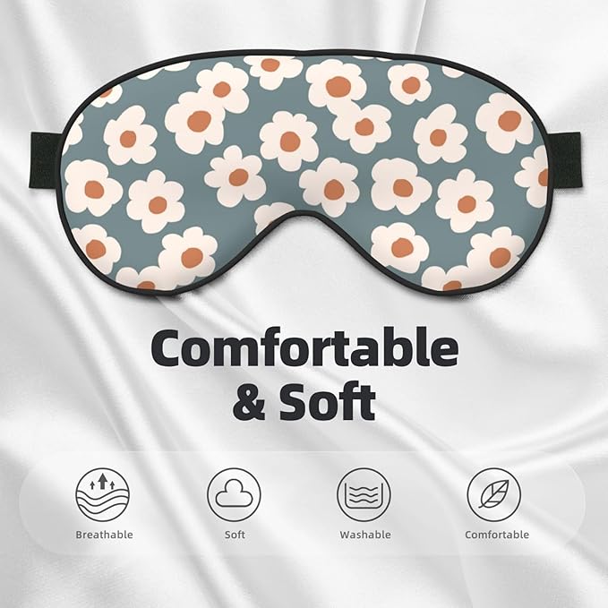Sleep Eye Mask Vintage Boho Floral Sleep Mask for Women Men Comfortable Eye Mask with Adjustable Strap Soft Eye Cover Blindfold for Travel Yoga Nap Shift Work - Bloomnest
