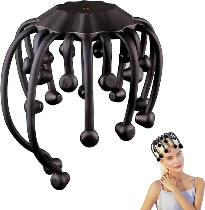 Electric Scalp Massager, 360° Octopus Head Massager Automatic 5 Modes Scalp Stress Relax Device MEDAMOC
