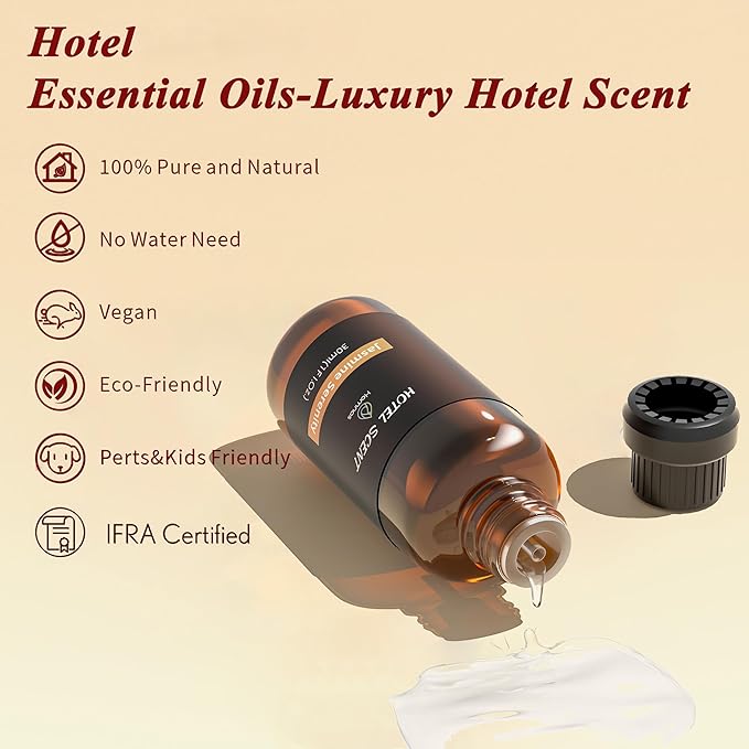 Royal Tranquility Essential Oil, Hotel Diffuser Oil, Inspired by Hotel, Lemon, Jasmine and Amber, Home Luxury & Hotel Scents for Diffuser, Pure Diffuser Oil for Aromatherapy - Bloomnest