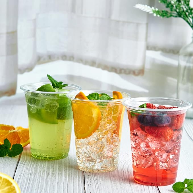 Lilymicky 1000 Pack 12 oz Clear Plastic Cups, PET Disposable Drinking Cups, Crystal Clear, Perfect for Ice Coffee, Smoothie, Soda, or Any Cold Drinks - Bloomnest