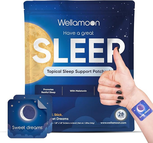 Wellamoon Original Sleep Patches for Adults Extra Strength | Easy-to-Apply Sleep Patch with Melatonin & Valerian |  Long-Lasting Night Comfort for Men & Women | 28 Patches - Bloomnest