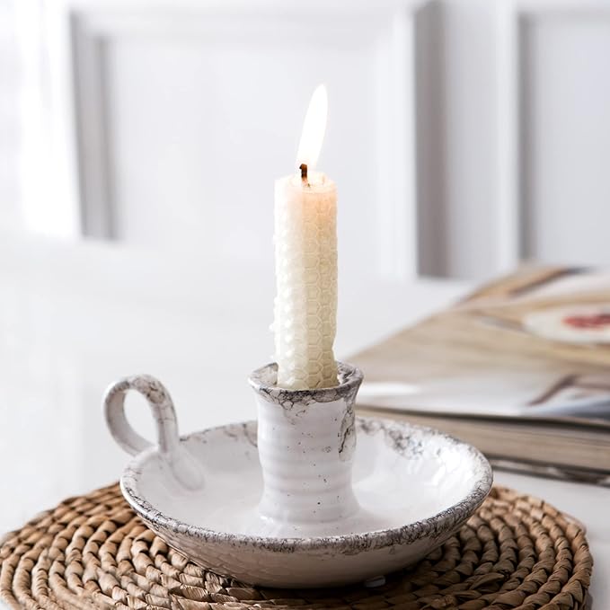 Candle Holder Ceramic Candlestick Holder, Candlelight Stand for Spell Candles, Taper Candles, and Incense, Halloween Christmas Dining Room Home Decoration Display - Bloomnest