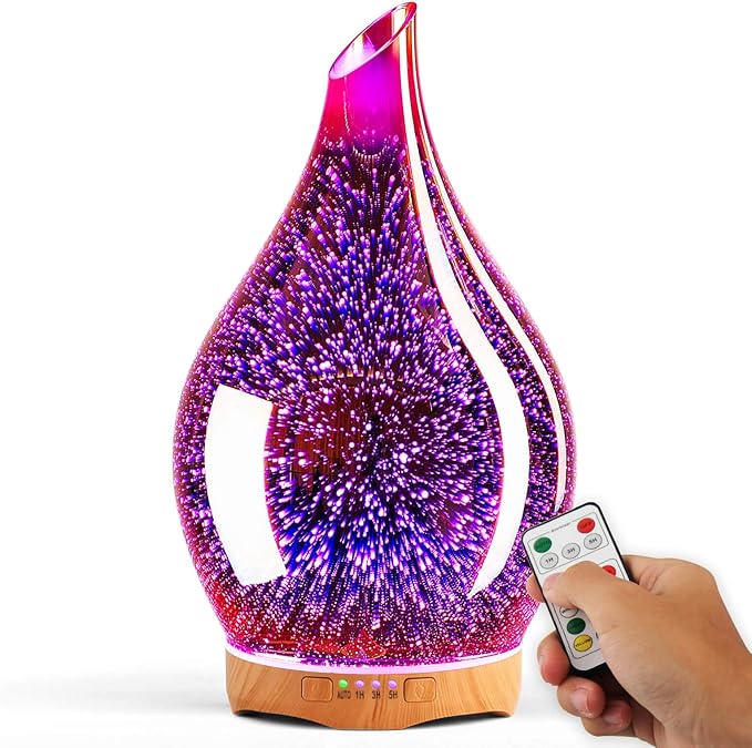 Porseme 280ML Essential Oil Diffuser, Aroma Ultrasonic Humidifier with Remote Control, BPA Free, Auto Shut-Off, Timer Setting - Bloomnest