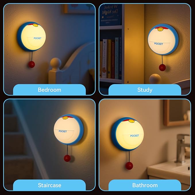 Night Light Cute for Kids, 3-Level Dimmable Night Lamp Wall Mounted, Silicone Squishy Light Up Gifts, Rechargeable Bedside Touch Lamp for Breastfeeding Toddler Baby Kids Decor - Bloomnest