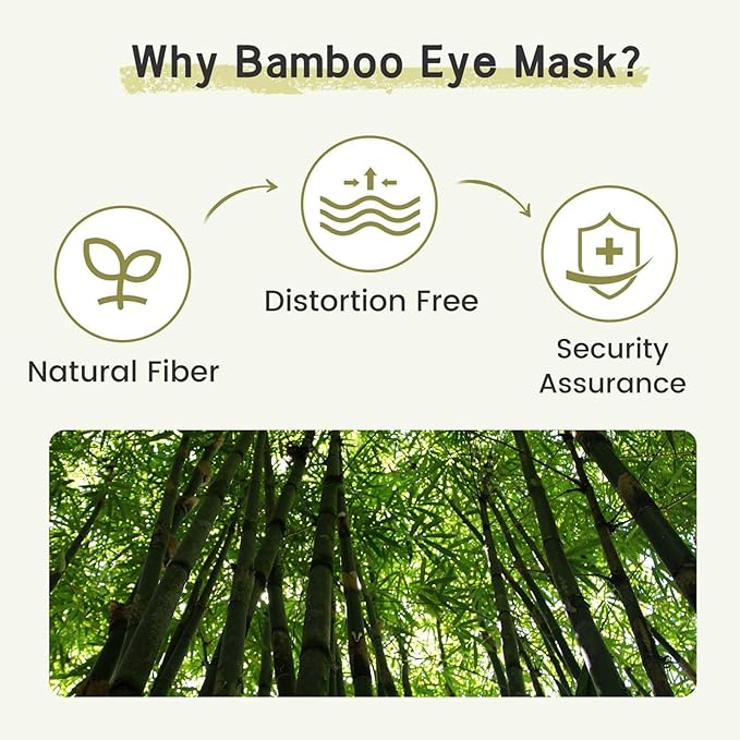 100% Handmade Bamboo Sleeping Eye Mask for Women for Men,Night Masks,Organic Sleep Mask,Blockout Eye Mask for Sleeping,Large Size Adjustable (1 PC, Dark Grey) - Bloomnest