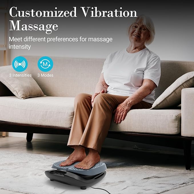 Foot Massager for Neuropathy FSA HSA Eligible, Adjustable Vibration Foot Massager with Heat & Remote Control, Electric Feet Massager for Legs Circulation, Plantar Fasciitis Pain, Stress Relief - Bloomnest