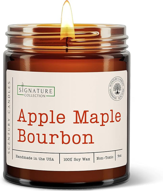 Apple Maple Bourbon Scented Candle, Many Scents to Choose from, All Natural Non-Toxic Soy Wax, Handmade in The USA (Apple Maple Bourbon) - Bloomnest