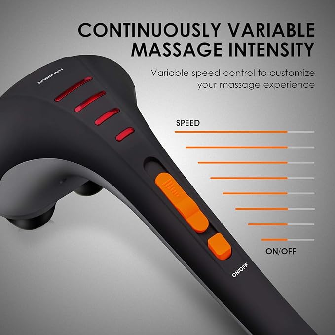 HANGSUN Handheld Neck Back Massager for Pain Relief Deep Tissue, Double Head Full Body Percussion Massage MG400 for Shoulder, Leg, Foot, Muscles - Bloomnest