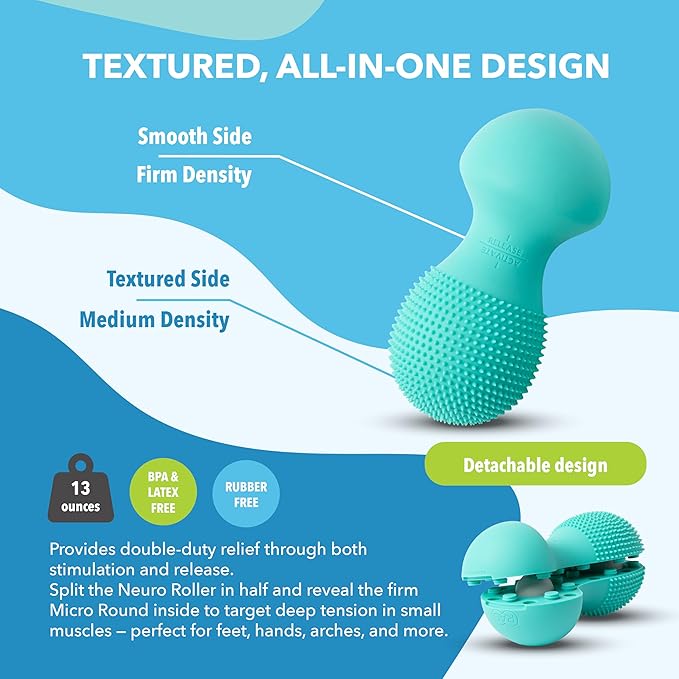 RAD Neuro Roller – Foot Massage Roller for Plantar Fasciitis & Recovery - Silicone, Dual-Texture Design with Built-in Massage Balls for Trigger Point Therapy & Foot Relief - Bloomnest