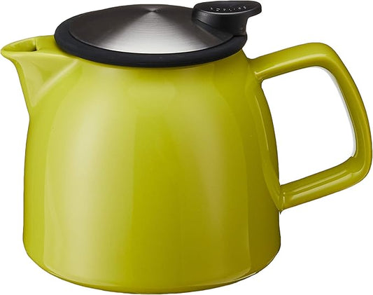 FORLIFE Bell Ceramic Teapot with Basket Infuser, 26-Ounce/770ml, Lime - Bloomnest