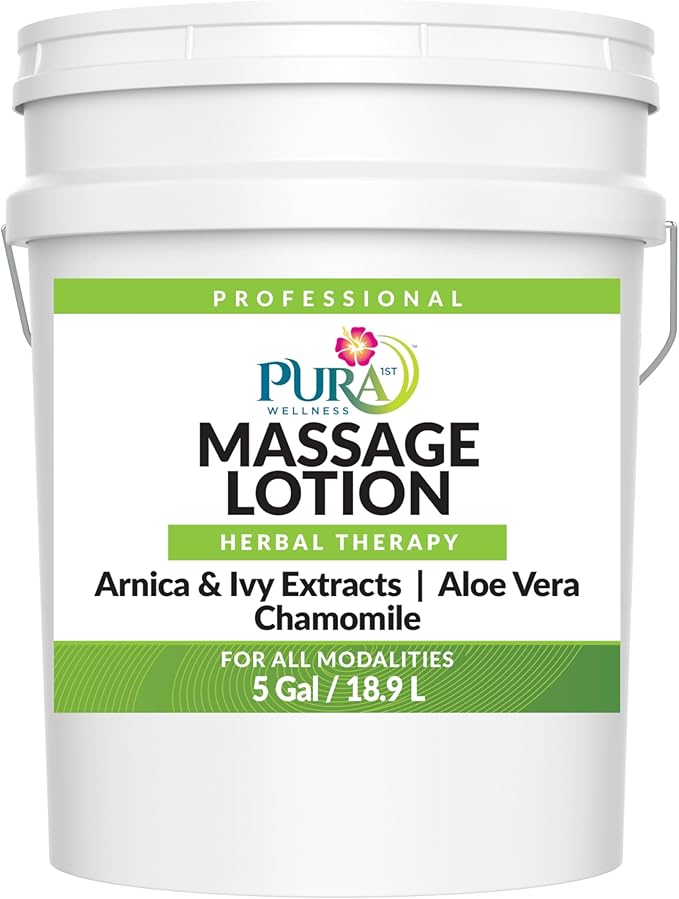 Herbal 5 Gallon Massage Lotion, Hypoallergenic Formula for Muscle Relief, Professional Deep Tissue, Skin Hydrating, Unscented for Physical Therapy Recovery, Therapeutic - Bloomnest