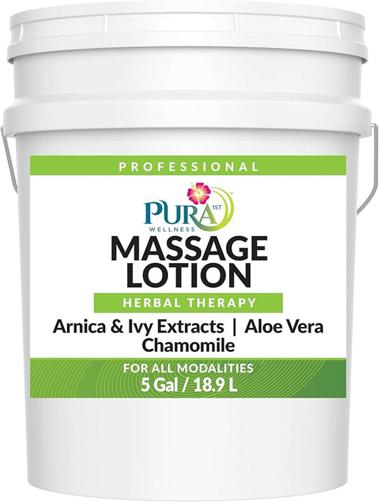 Herbal 5 Gallon Massage Lotion, Hypoallergenic Formula for Muscle Relief, Professional Deep Tissue, Skin Hydrating, Unscented for Physical Therapy Recovery, Therapeutic - Bloomnest