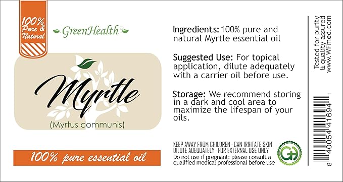 2 fl oz - Myrtle Essential Oil - 100% Pure Essential - GreenHealth