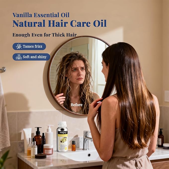 HIQILI 16 Ounces Vanilla Essential Oil, Strong Fragrance for Body Lotion, Candle Making, Soap, Aromatherapy -16 Fl Oz - Bloomnest