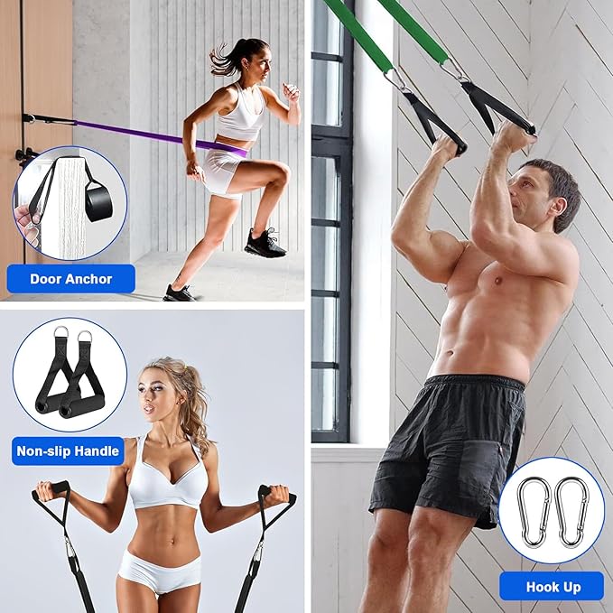 Resistance Bands,Workout Bands, Eexercise Bands,Resistance Bands for Working Out,Pull-Up Assist Bands 5-Piece,for Men Women Fitness, Muscle Training and Physical Therapy