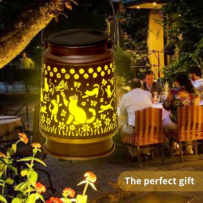Styleonme Cat Lover Solar Light, Mother's Day Lantern Gift for Mom Grandma Women Sister, Hanging Image Cats Lanterns, Yard Corridor Garden Decor, Thanksgiving Day, Birthday Gifts - Bloomnest