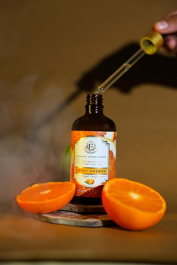 Luxurious Sweet Orange Essential Oil by Enhanced Essentials| Slow Distilled & Pure| for Home Cleaning,Aromatherapy,Bath,Perfume,Soap & Candle Making| Ideal for Business|3.38 fl oz (100 ml) - Bloomnest