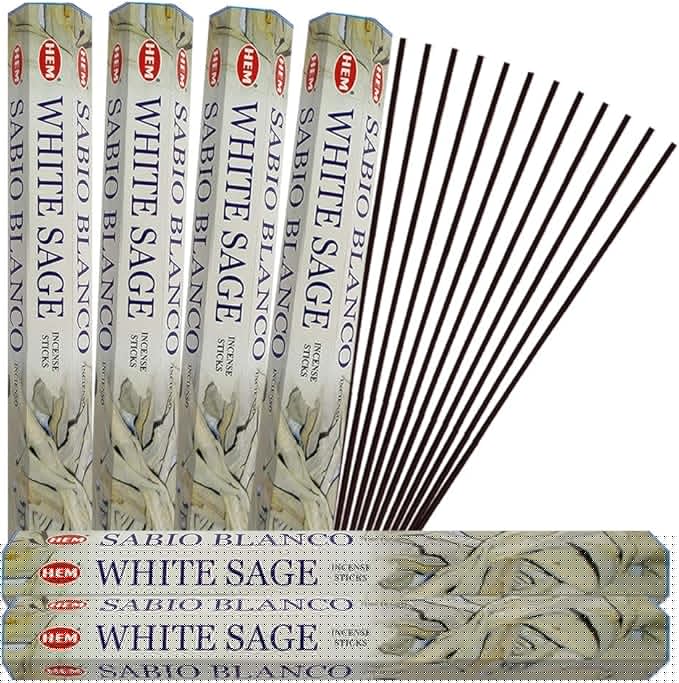 Trumiri Incense Stick Holder Bundle with Hem White Sage 20g Incense Sticks - Pack of 6 (Approx 120 Sticks) TRUMIRI