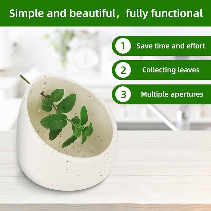 herb stripper，herb stripper bowl，pottery herb stripper，handmade with different circular hole sizes for separating leaves and stems. - Bloomnest