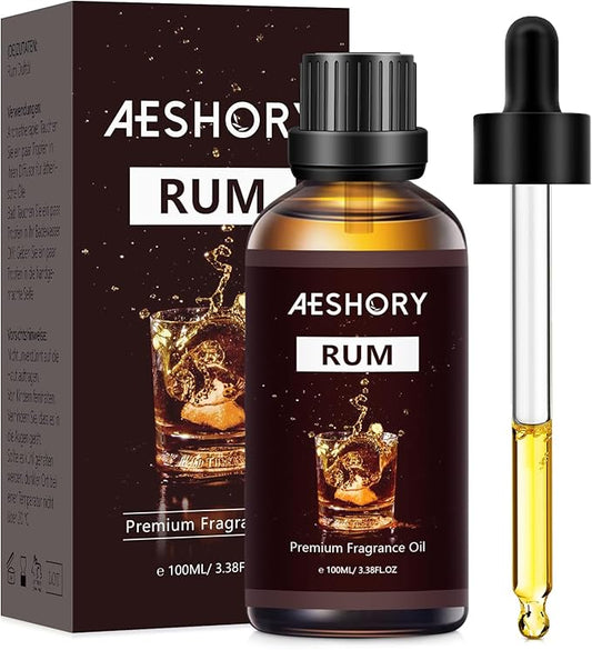 Rum Fragrance Oil 3.38FL.OZ - Aromatherapy Essential Oils for Diffusers for Home, Rum Scented Oils for Massage, Soap Candle Making Scents - 100ML