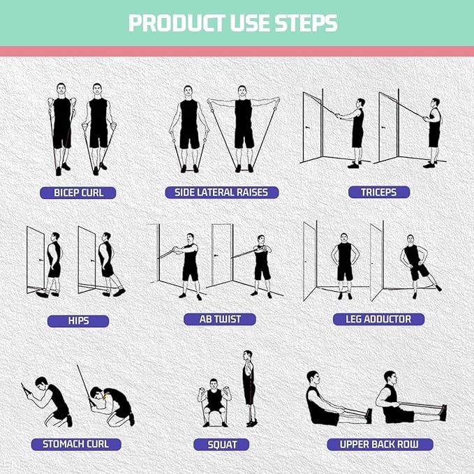 VEICK Resistance Bands, Exercise Bands, Workout Bands, Resistance Bands for Working Out with Handles for Men and Women, Exercising Bands for Fitness Weights Work Out at Home - Bloomnest