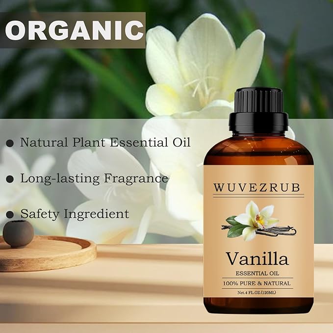 Vanilla Essential Oils, 120ML Pure and Natural Essential Oil for Aromatherapy Diffuser - Vanilla /4 Fl Oz - Bloomnest