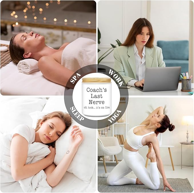 Homsolver Coach Gifts for Women & Men, Thank You, Appreciation, Christmas, Birthday Gift for Baseball Softball Volleyball Hockey Coaches,Coach's Last Nerve Scented Candle