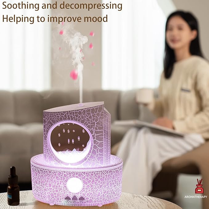 Raindrop Humidifiers for Bedroom,300ML Ultrasonic Small Humidifier, Aromatherapy Essential Oil Vaporizer, Essential Oil Diffuser with Atmosphere Light,Suitable for Bedroom, Hotel,Gym,Yoga Room - Bloomnest