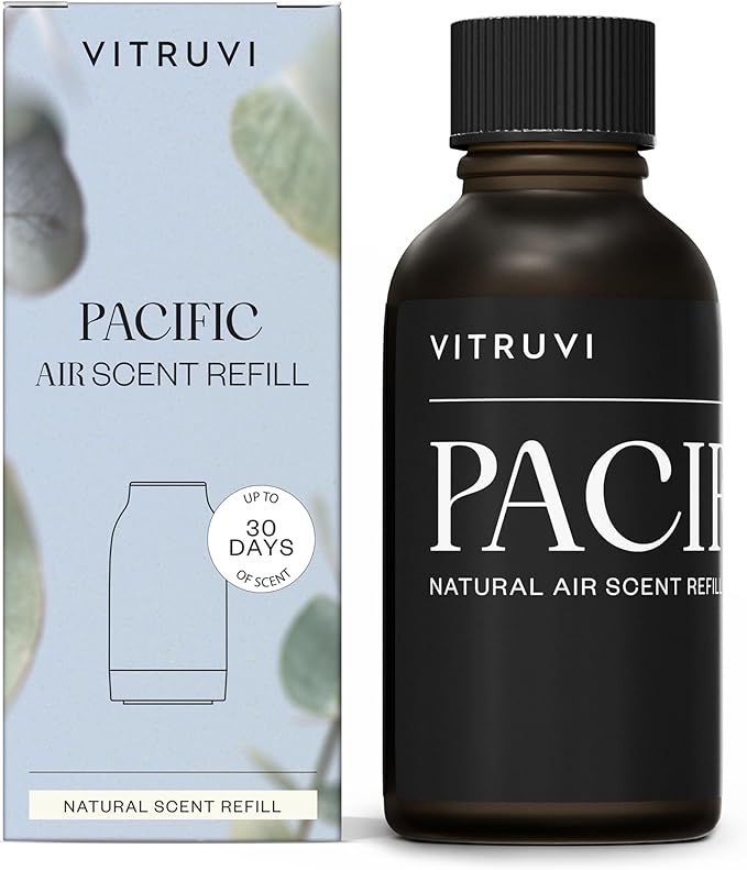 Pacific Waterless Diffuser Scent | Bergamot, Eucalyptus, and Lavender | Compatible with Vitruvi Air Waterless Diffuser | 1 Fl Oz
