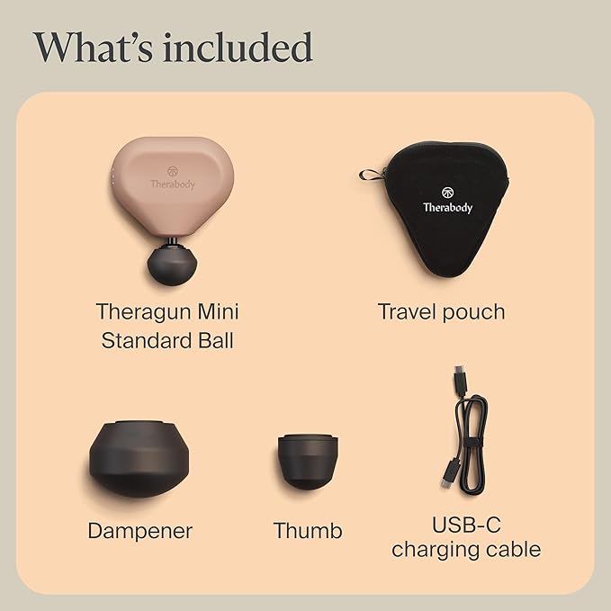 TheraGun Mini (3rd Generation) by Therabody – Ultra-Portable Massage Gun and Travel Essential for Fast, Effective Pain and Tension Relief Anywhere (Desert Rose) - Bloomnest