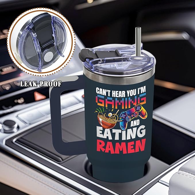 DUUV Gamer Gifts for Christmas, Gamer Tumbler 40 Oz, Gaming Gifts for Men Boys Kids Teen Son Adults, Gaming and Ramen Design, Birthday Gift for Gamers Lovers, Fun Game Room Decor Gift Ideas, 1PCS - Bloomnest