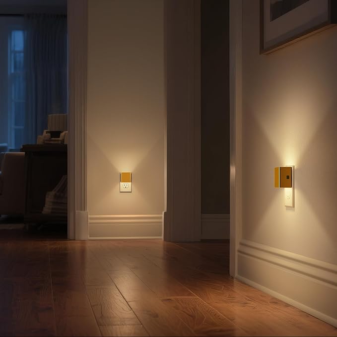 DORESshop LED Night Lights Plug into Wall [2 Pack], Plug in Nightlight, 3 Level Brightness Adjustable Night Light, Dusk to Dawn Sensor, Nightlights for Adults, Bedroom, Bathroom, Hallway, 3000K - Bloomnest