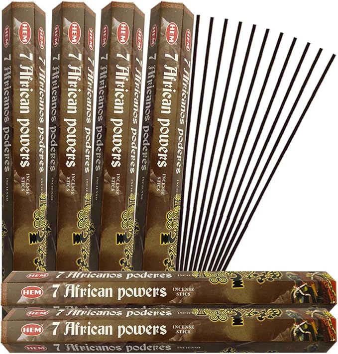 7 African Powers Incense Sticks and Incense Stick Holder Bundle Insence Insense Hem Incense Sticks