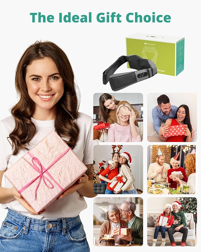 Medcursor Neck Massager with Heat for Pain Relief Deep Tissue, Rechargeable, Shiatsu Neck and Shoulder Massager, Ideal Choice for Men, Women, Mom & Dad - Bloomnest