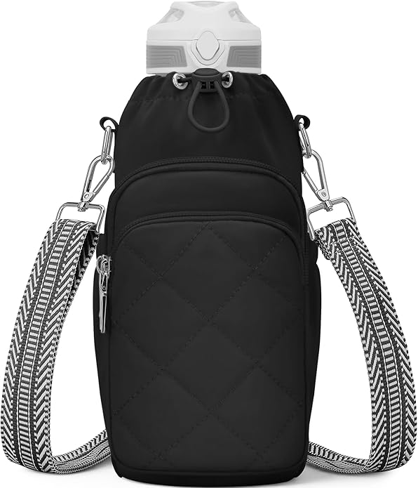 Water Bottle Bag Crossbody，Insulated Water Bottle Purse Crossbody Water Bottle Holder with Strap 40 oz SYTRAH