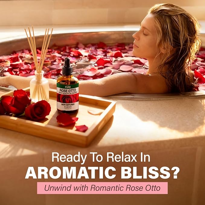 KUKKA Rose Otto Essential Oils - 4 Fl Oz - for Hair, Skin, Diffuser, Aromatherapy & DIY Soap Making Scent - Bloomnest